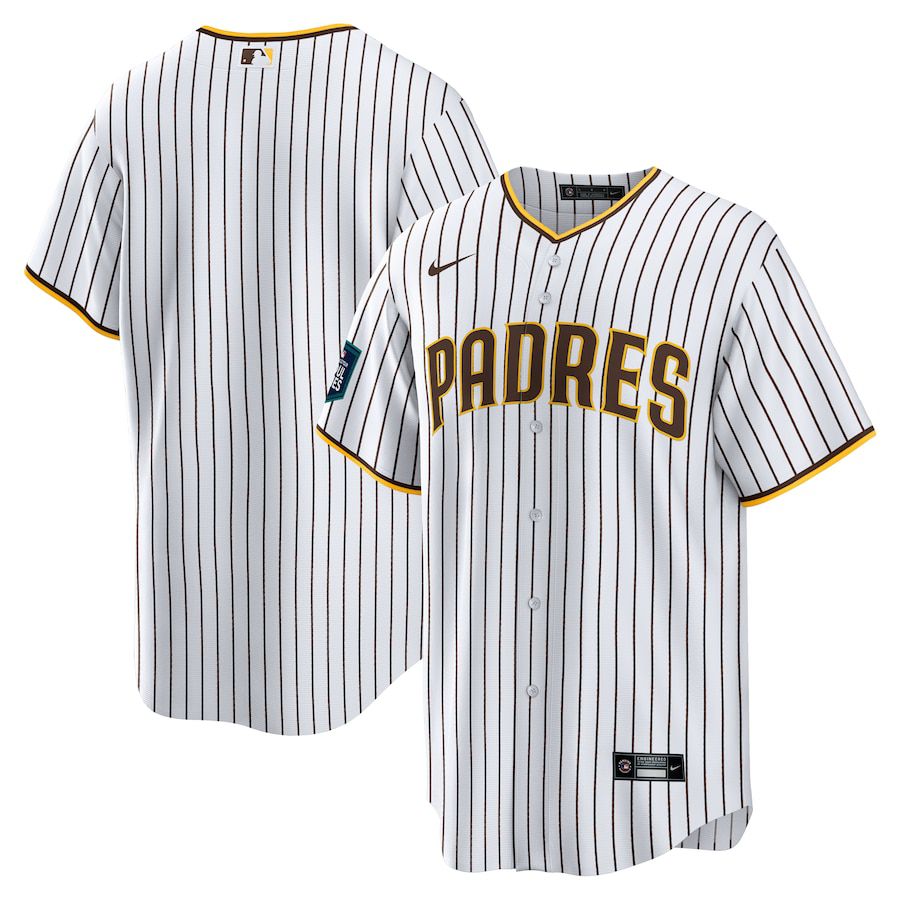 Men San Diego Padres Blank Nike White 2024 MLB World Tour Seoul Series Home Replica Jersey->san diego padres->MLB Jersey